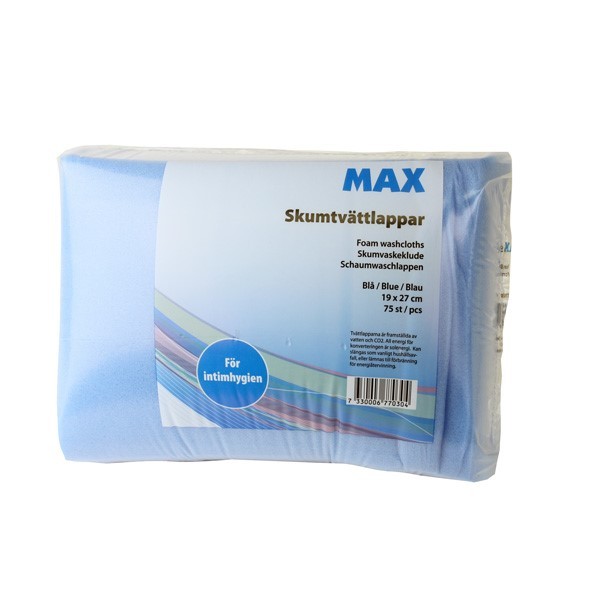MAX Tvättlappar Blå 75st/frp 19x27cm