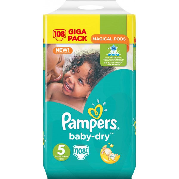 Barnblöja Pampers Baby Dry S5 11-25Kg